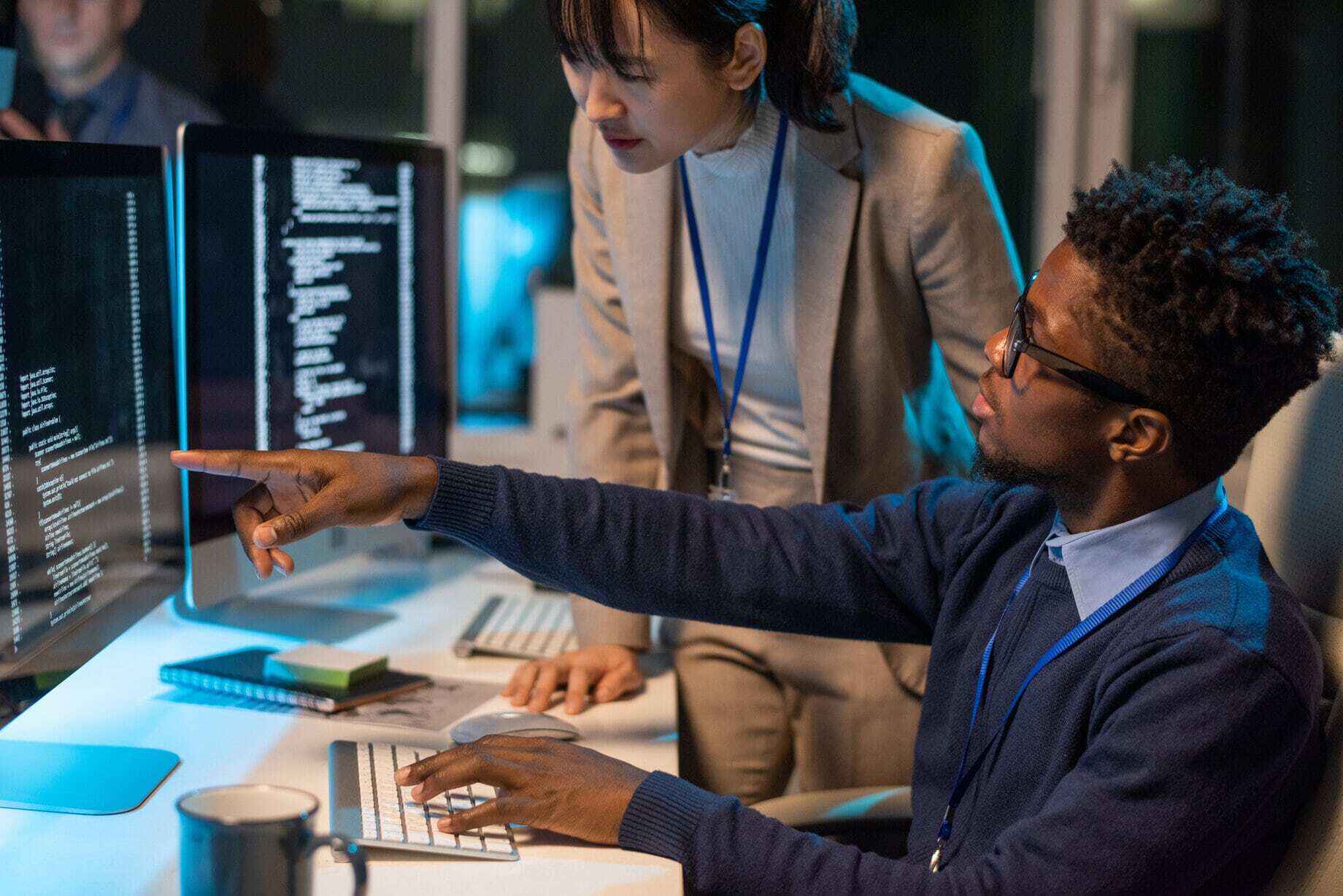 cybersecurity professionals evaluating cyber attack